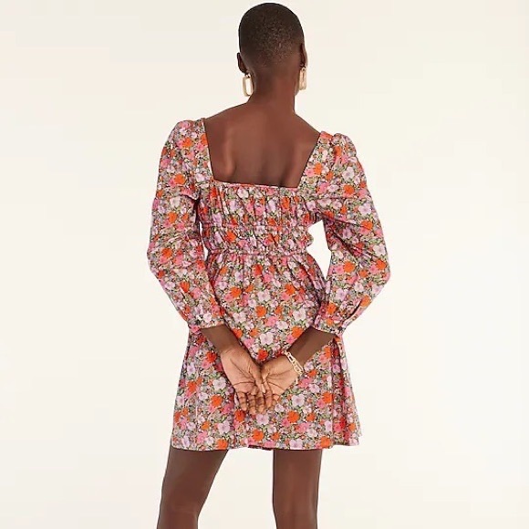 J. Crew - Cinched-Waist Organic Cotton Dress in Liberty Print Meadow Song floral - Picture 3 of 3